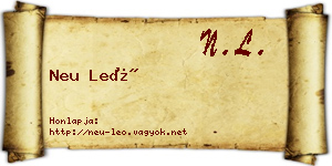 Neu Leó névjegykártya